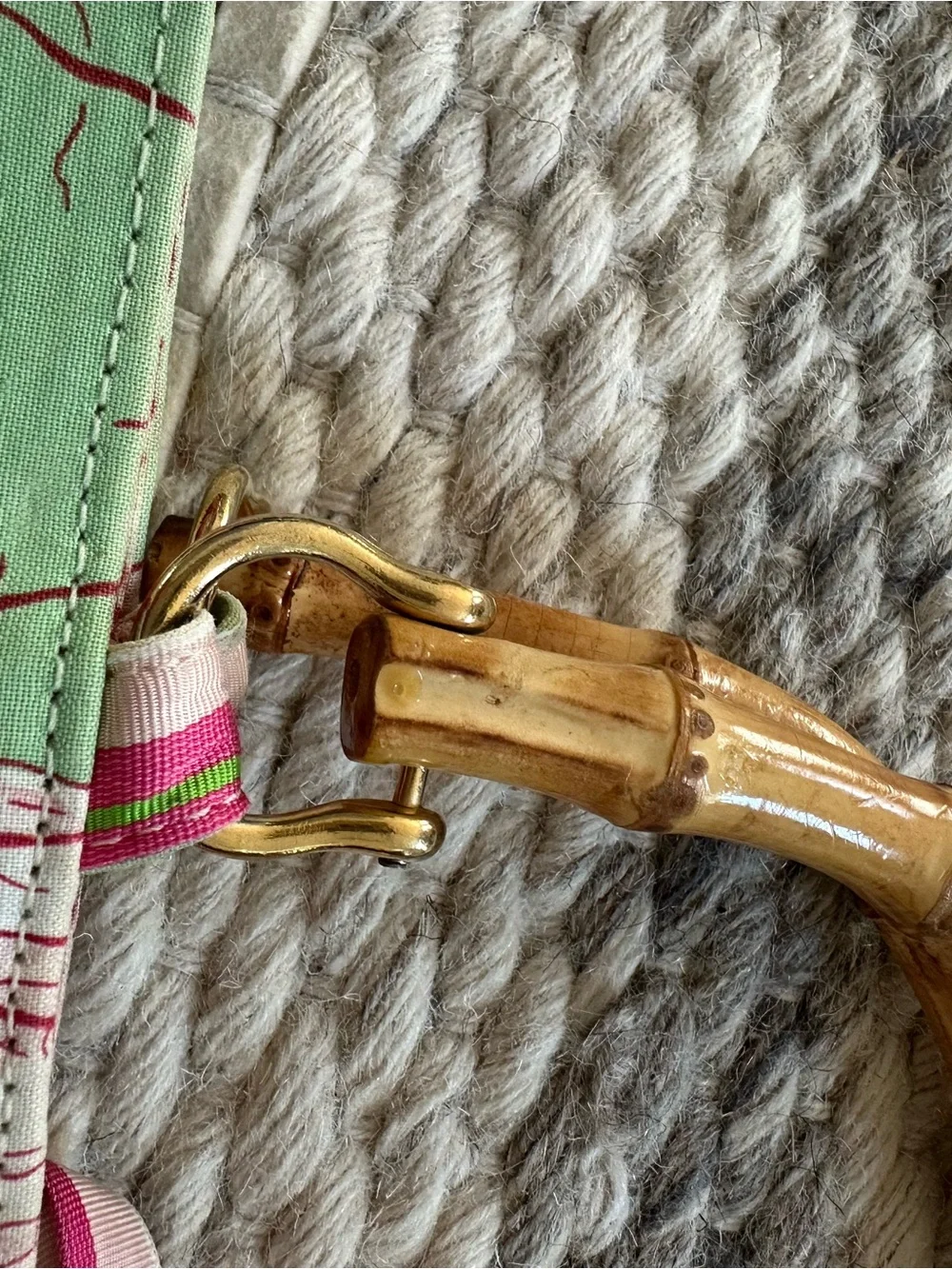 Melly M boutique purse with bamboo handed. Unique print!